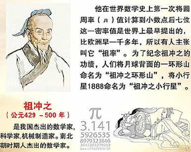 数学家祖冲之的手抄报