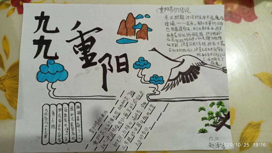 重阳节登高的画面手抄报重阳节手抄报