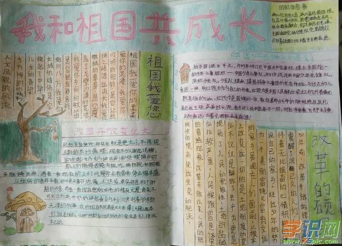 学识网 语文 手抄报 小学生手抄报    祖国是哺育我们的母亲是生命的