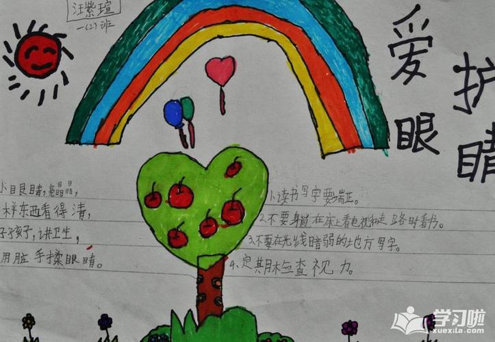 小学保护视力手抄报简单图片