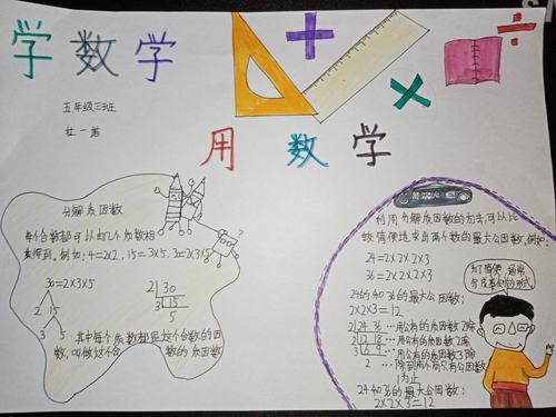 东闾小学五年级数学手抄报评比活动