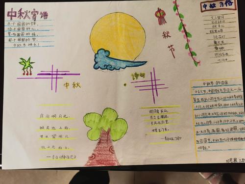 雅办的手抄报庆中秋话团圆天台小学1504班中秋节手抄报活动小学六8班