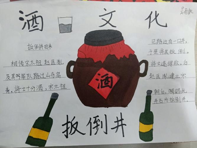 对酒当歌人生几何高青双语学校小书虫中队酒文化主题手抄报