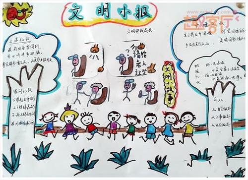 文明礼仪主题的手抄报 小学生文明礼仪手抄报