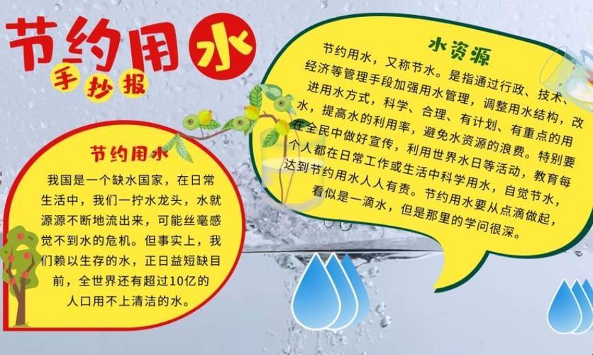 节约用水手抄报珍惜水资源卡通保护水资源小报word手抄报节约用水保护