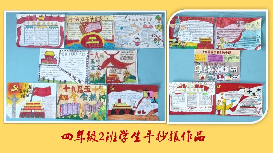 学校学习十九届五中全会精神 争做新时代好少年学生手抄报作品展