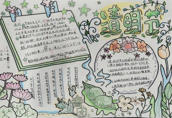 图说清明节义马市第四小学举行清明节手抄报比赛