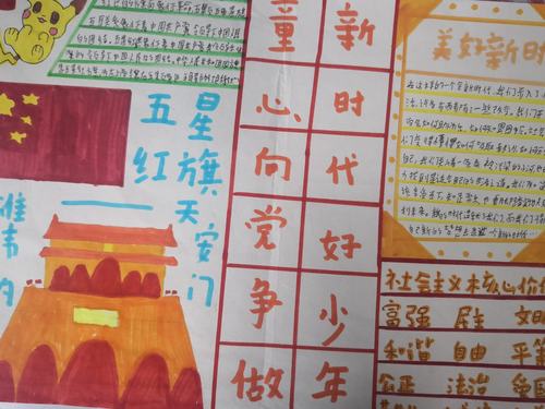 喜迎少代会争做新时代好少年龙园小学六年级三班手抄报展示