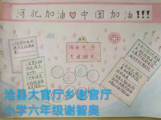 同学们通过制作手抄报积极宣传防疫抗疫知识.