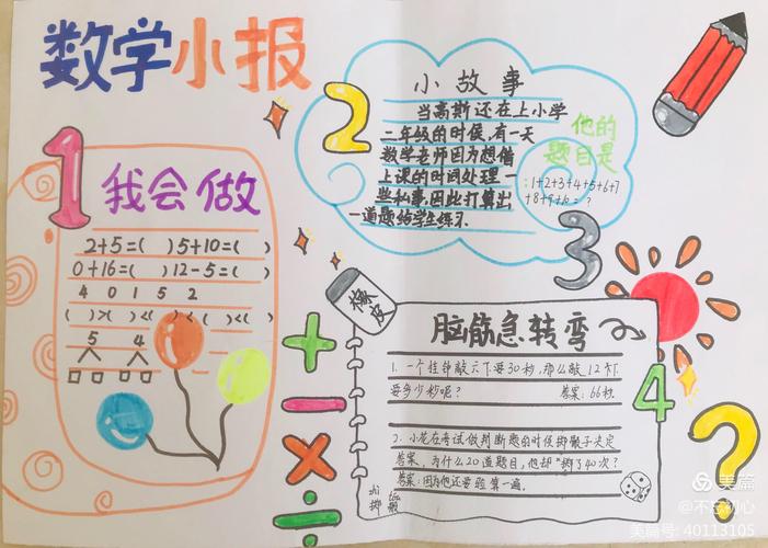 趣味数学快乐无限硕勋小学二年级数学手抄报比赛