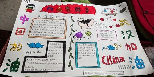 长虹乡芳村小学组织开展抗击疫情主题绘画手抄报活动