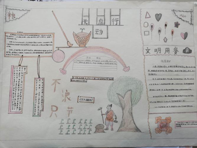 甘溪教育总支委员会开展 厉行节约光盘行动手抄报绘画比赛活动