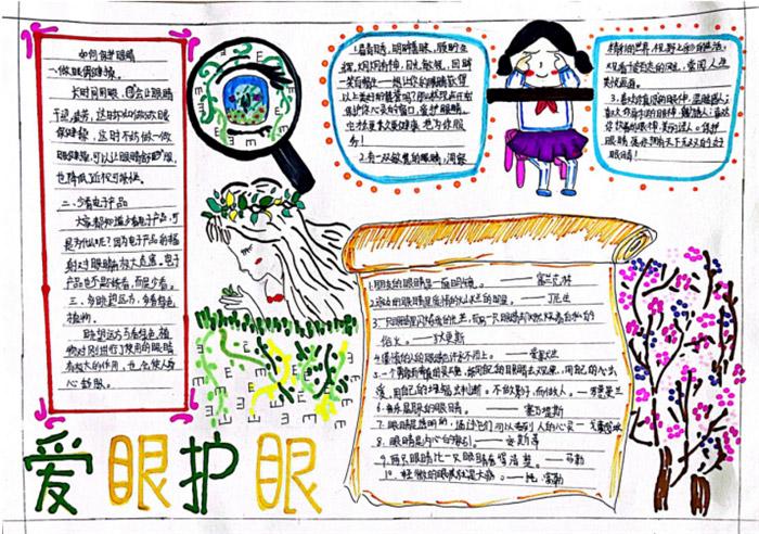 爱眼护眼手抄报简单又漂亮精选10张作文吧手抄报