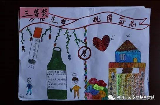 手抄报比赛黑河市合作区公安分局走进卫校开展禁毒宣传活动毒品