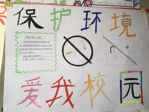 商丘市第二中学 第三实验小学------保护环境 爱我校园手抄报