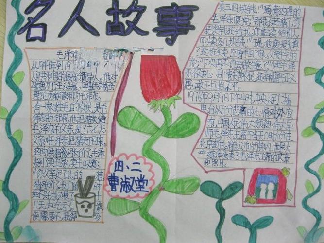 名人成长故事手抄报作品大全小学生手抄报