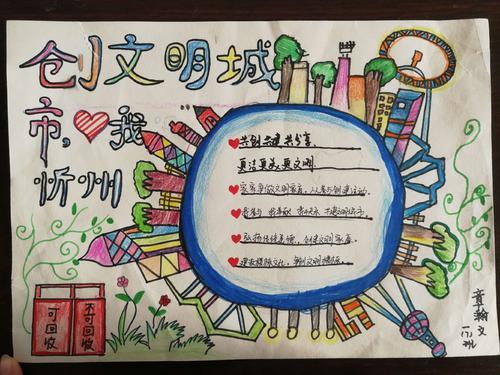 忻州市康乐小学我为创建文明城市添光彩主题手抄报活动