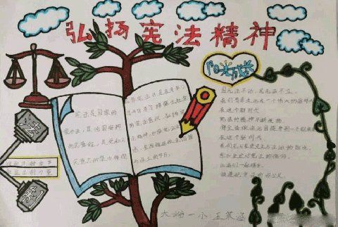 学习宪法弘扬法治精神手抄报 弘扬家风手抄报