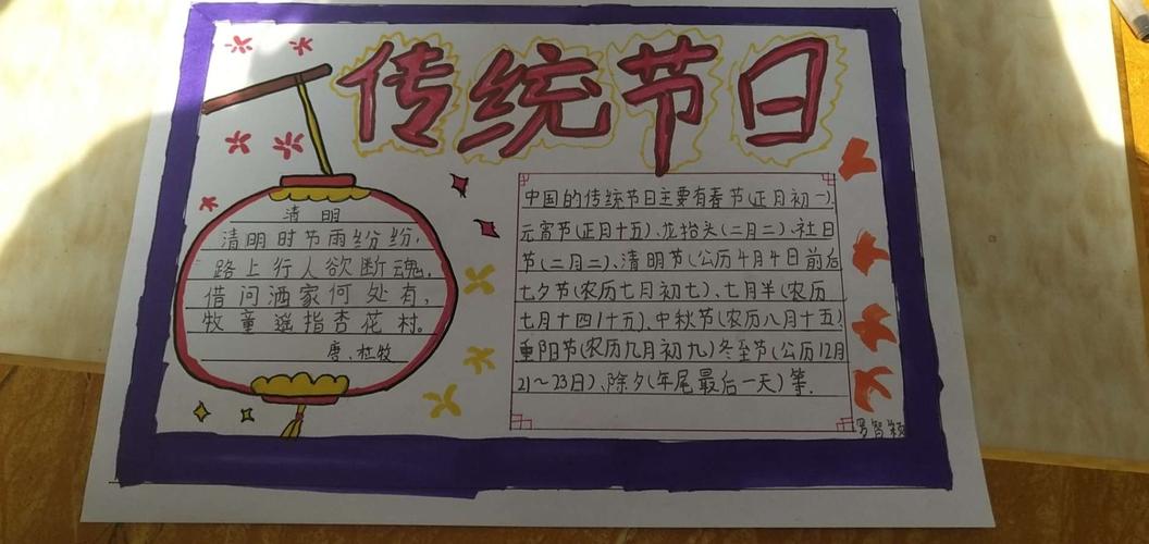 龙凤小学二年级传统节日及中国美食手抄报集锦