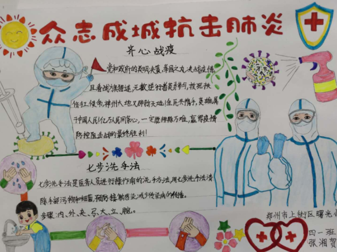 郑州市档案馆征集到小学生的抗疫手抄报