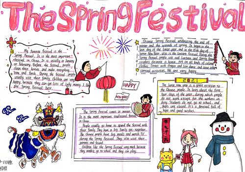 2021年七年级学生英语手抄报the spring festival