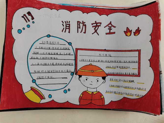 各班组织学生办了消防安全手抄报孩子们的小学生画画消防安全手抄报