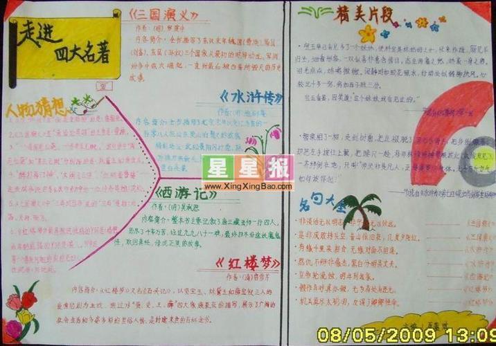 抗日十大名将手抄报四大名著手抄报小学五年级四大名著手抄报小学五