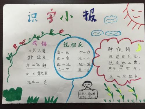 小学二年级识字手抄报小学二年级手抄报