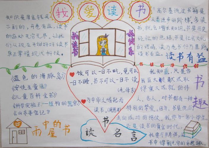 爱读书手抄报怎么画-图3我爱读书手抄报2019小学生寒假读书手抄报图片