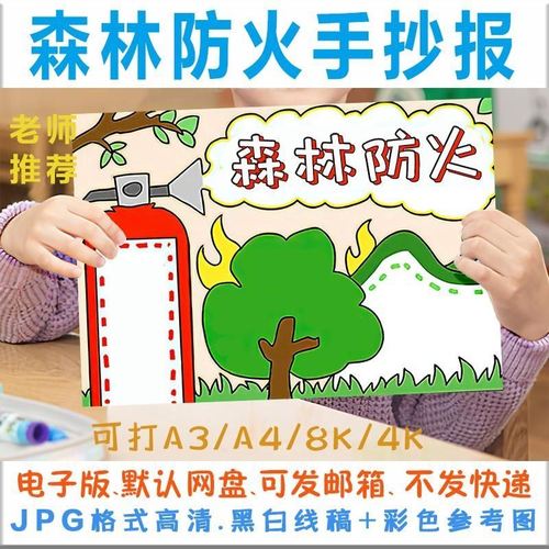 02森林防火手抄报消防安全人人有责小报模板小学生a4a38k电子版