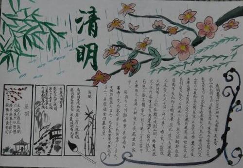 小学生清明节历史手抄报 清明节手抄报