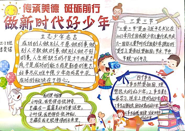 公园路小学开展争做新时代好少年手抄报评选活动争做新时代好少年手