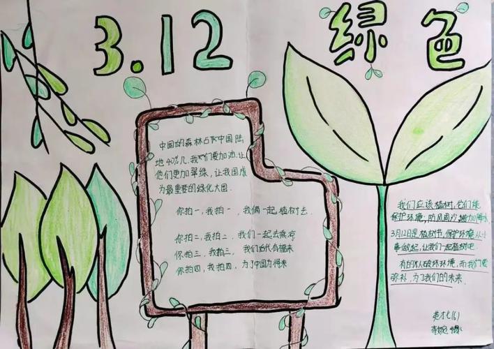 淮阳区羲城中学英才部举行植树节手抄报活动