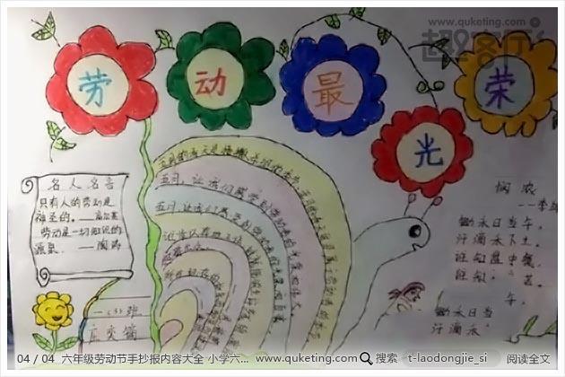 六年级劳动节手抄报内容大全小学六年级五一劳动节手抄报漂亮图片