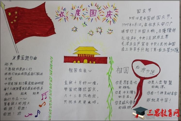 国庆节手抄报版面设计图高清带文字绘梦前行海口市美苑小学2019年喜迎