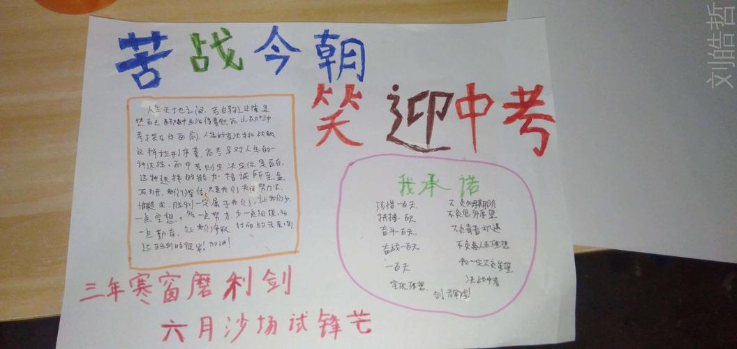 中考百日誓师-手抄报和学习计划