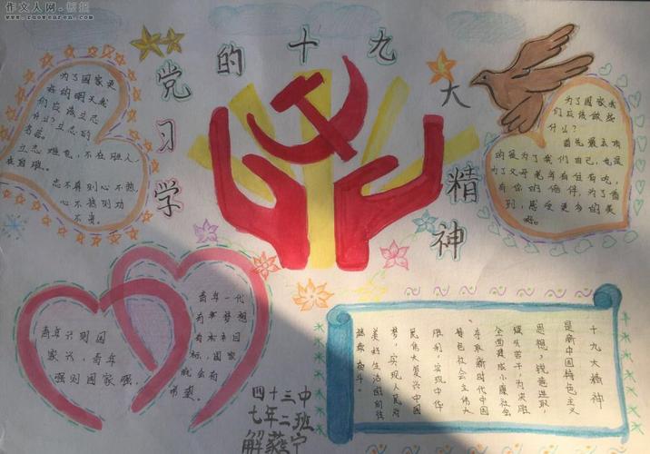 学习十九大激扬青春梦手抄报不忘初心方得始终