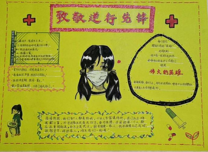 《致敬逆行先锋》手抄报比赛活动优秀作品展示汕尾市实验小学