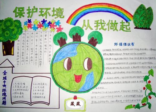 小学生环保手抄报保护环境2