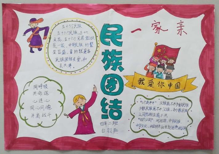 根河市阿龙山小学举办民族团结一家亲同心共筑中国梦手抄报展