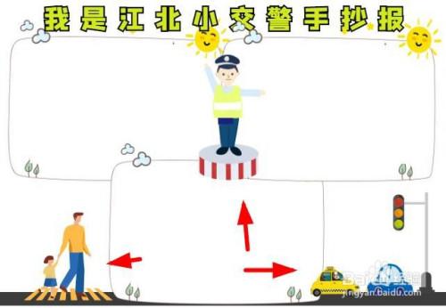 我是江北小交警手抄报