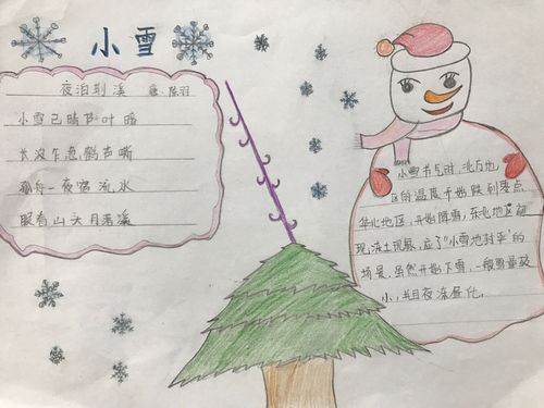 小雪节气手抄报