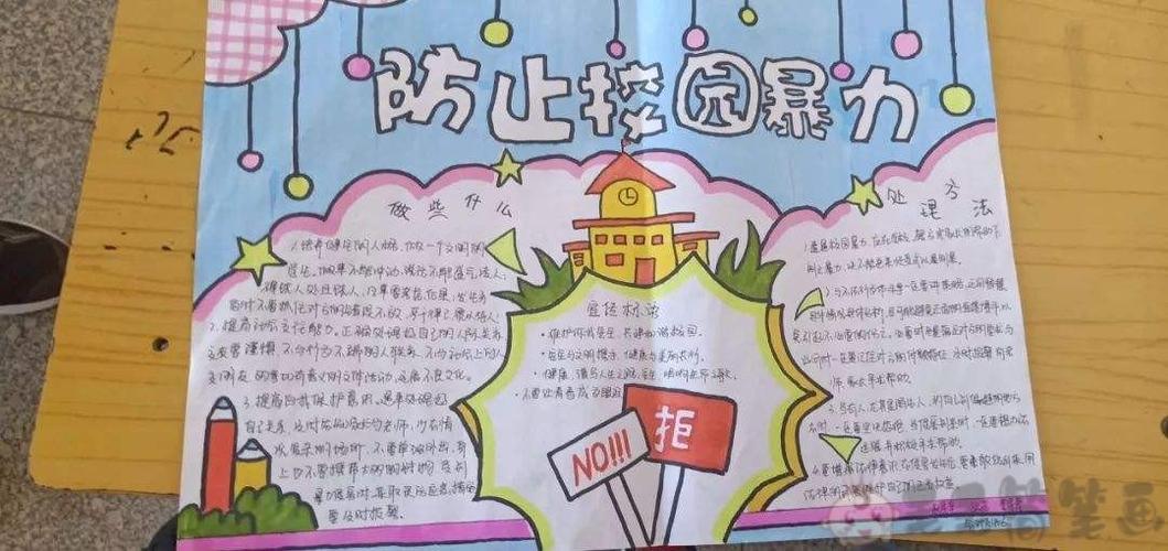 反校园欺凌简笔画手抄报校园手抄报