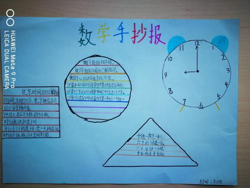 数学时钟主题手抄报 数学手抄报