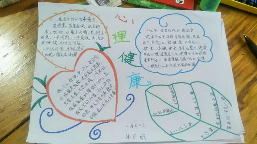 从心开始快乐成长实验小学一年三班心理健康手抄报.