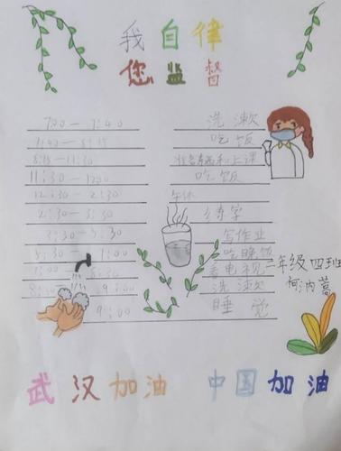 祥宇小学二四班防疫情 我自律 您监督手抄报