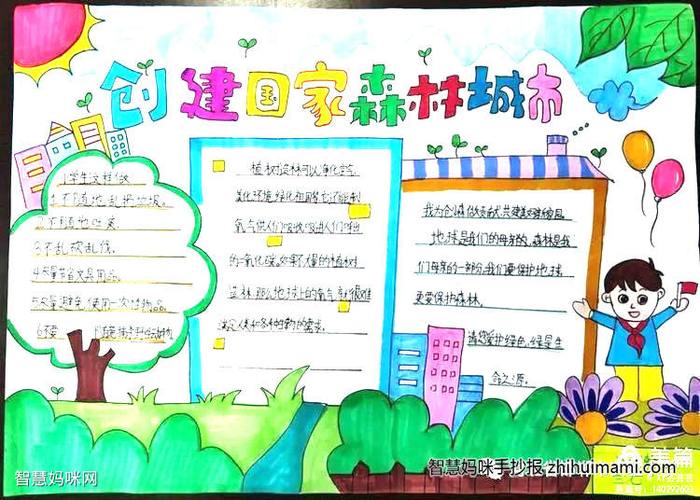 小学六年级创建国家森林城市的手抄报