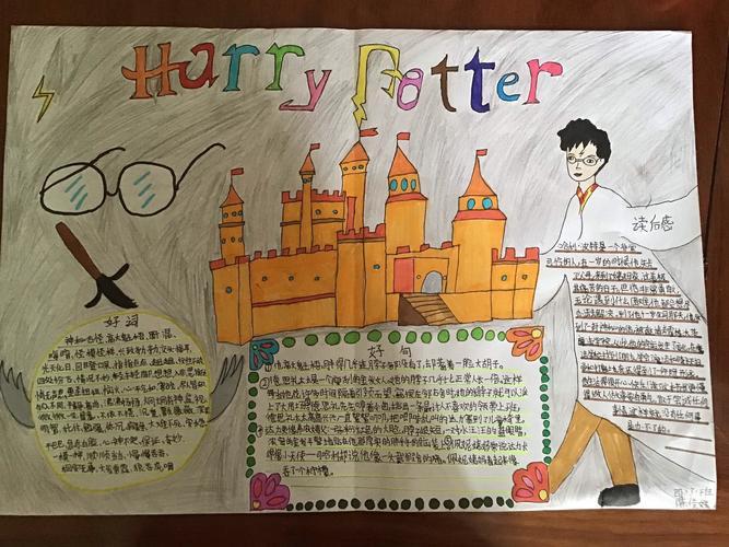 我把我最喜欢的一本书《harry  potter》做了手抄报哈利波特手抄报