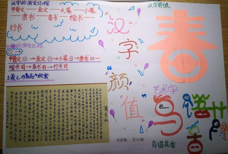 南阳市第十五小学东校区五三班有趣的汉字手抄报展示