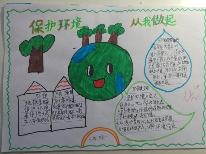 优秀环保手抄报王文一营东小学2013级04班新浪博客